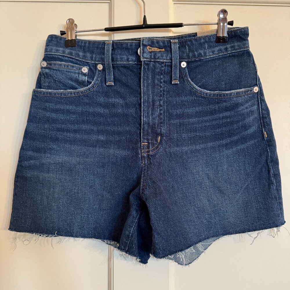 Madewell Womens Dark Blue Curvy High Rise Denim Jean Shorts NWT Size 27